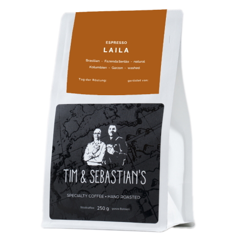 Laila Espresso Front Tim and Sebastian's